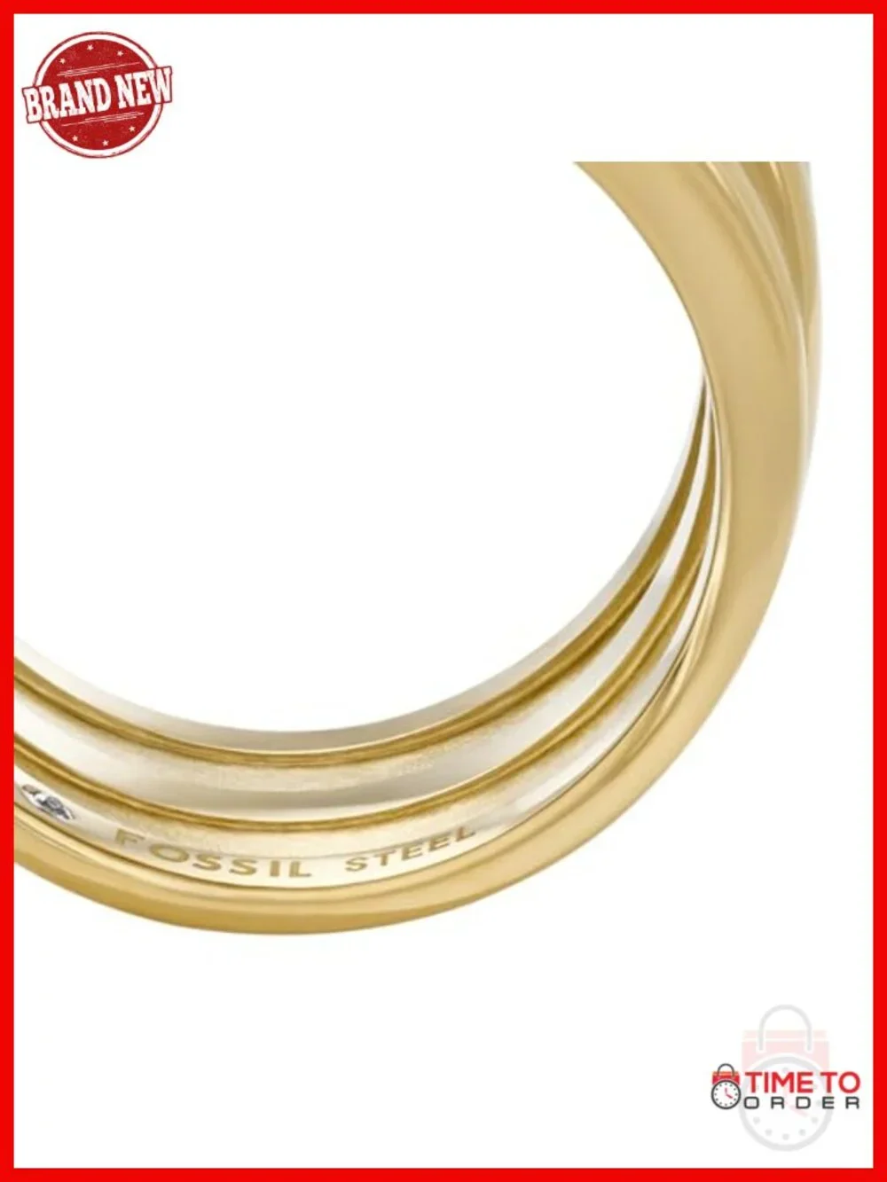 Stainless Steel Stacking Ring with Clear Stone